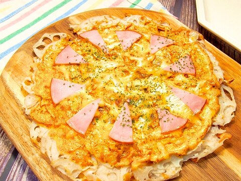 レンコンでヘルシー!【レンコンのカレーマヨピザ】